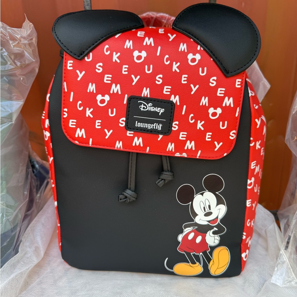 Loungefly Disney Mickey Mouse Backpack - Red, Black, and White